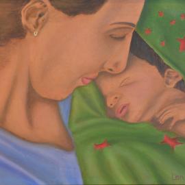 MOTHER AND CHILD (oil on canvas)